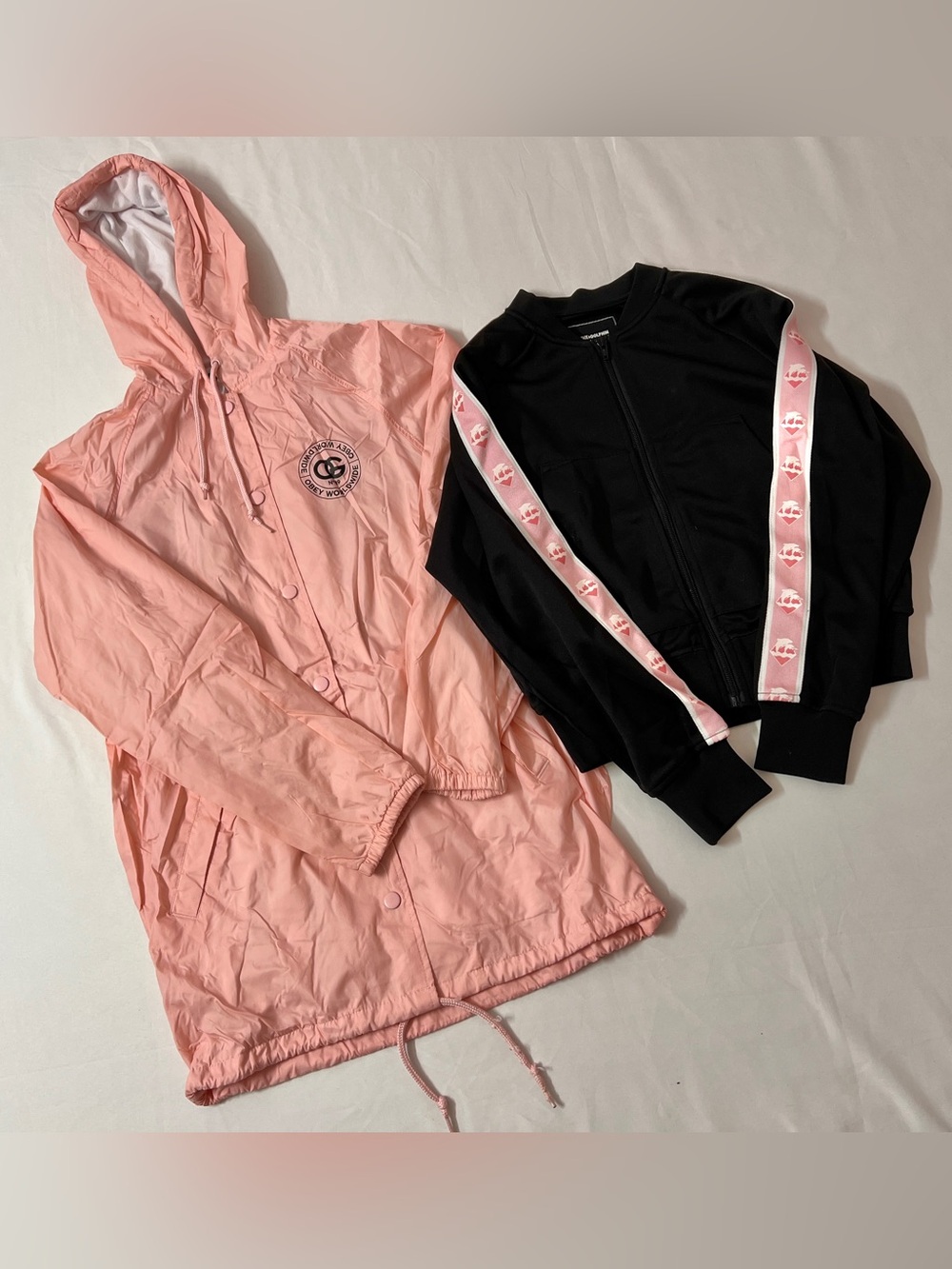 Zumiez Pink Dolphin OBEY Track Jacket Windbreaker Bundle